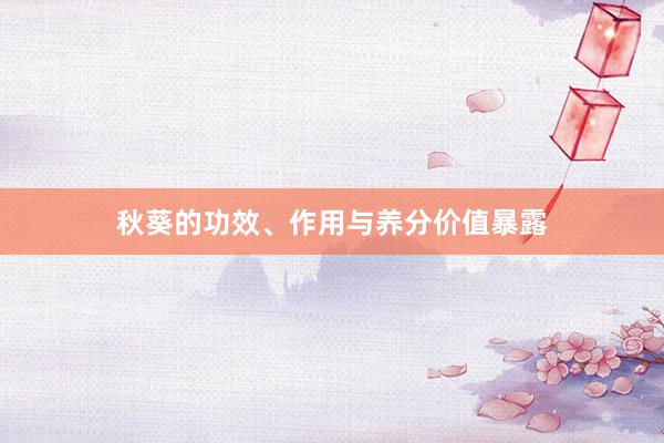 秋葵的功效、作用与养分价值暴露