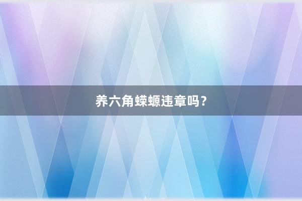 养六角蝾螈违章吗？